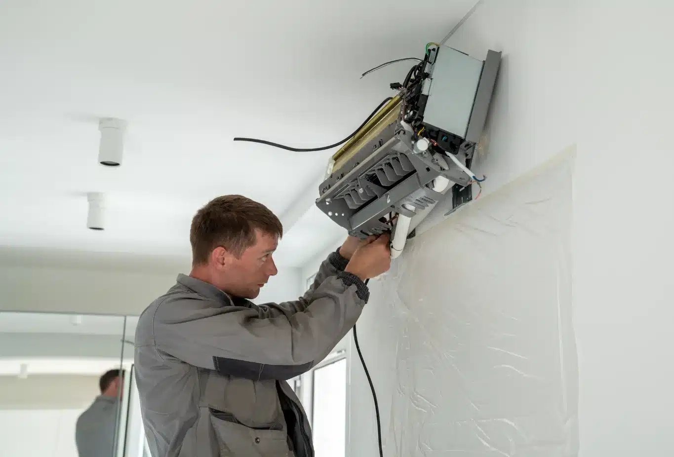ductless air conditioning unit installed on wall